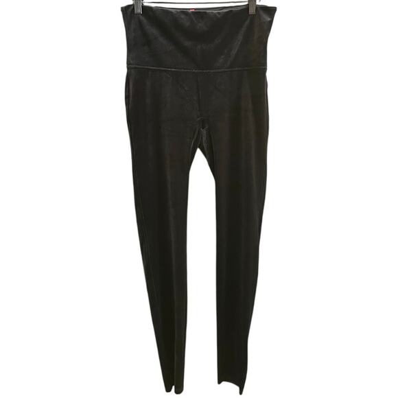 Spanx Black Velvet High Rise Full Length Leggings Size XL - Picture 1 of 10